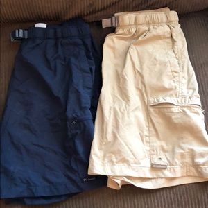 Two pairs of Columbia men’s shorts.